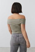 Soft touch wrap top - Blanc cassé