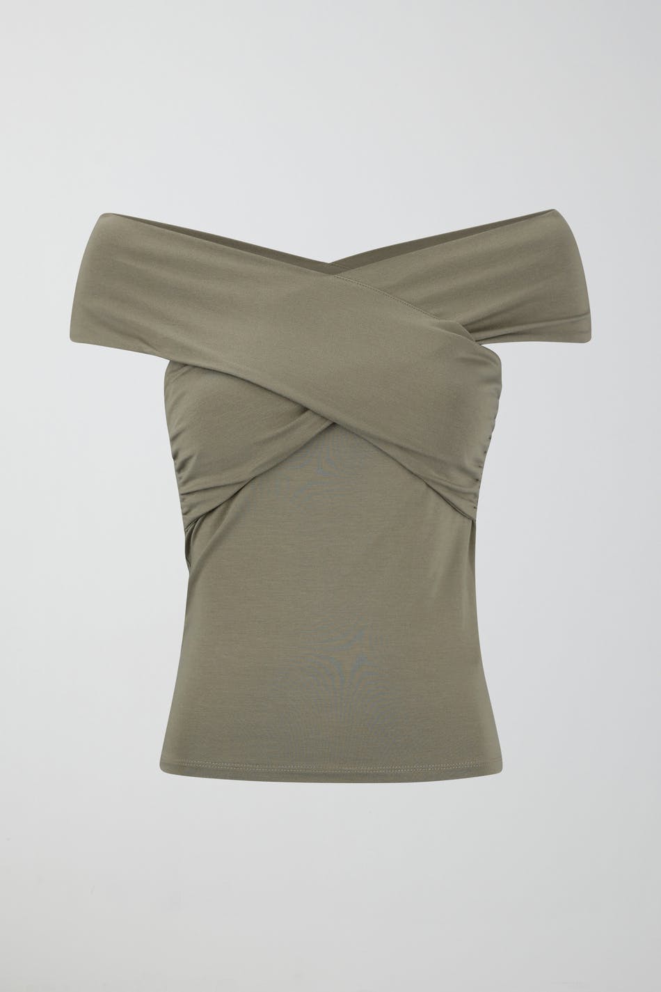 Soft touch wrap top - Dried sage