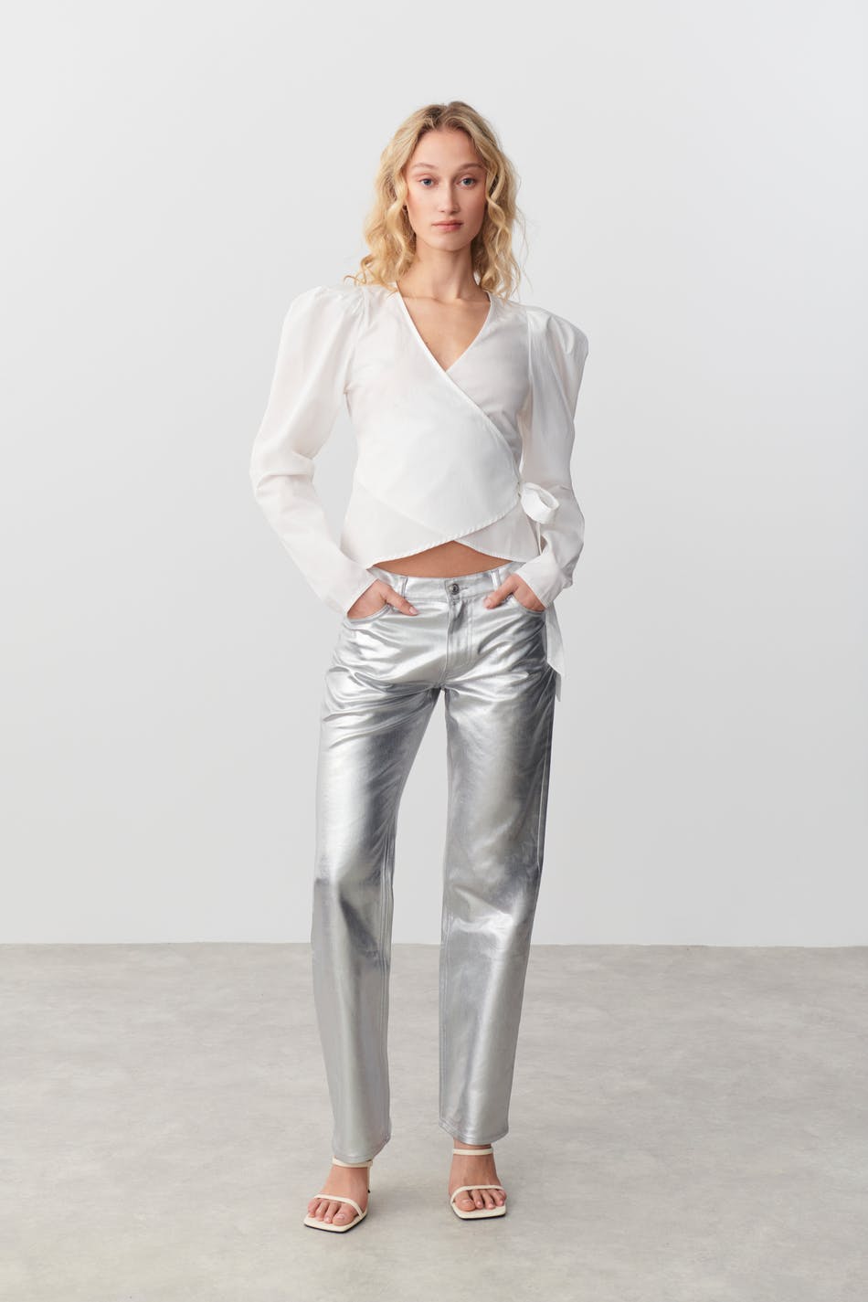 Wrap poplin blouse - Blanc