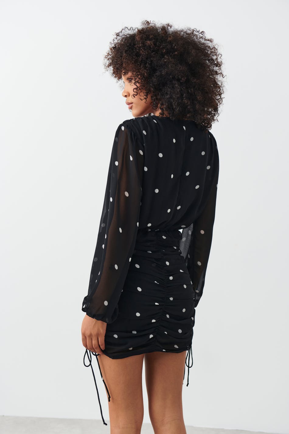 Chiffon dress - Dot aop