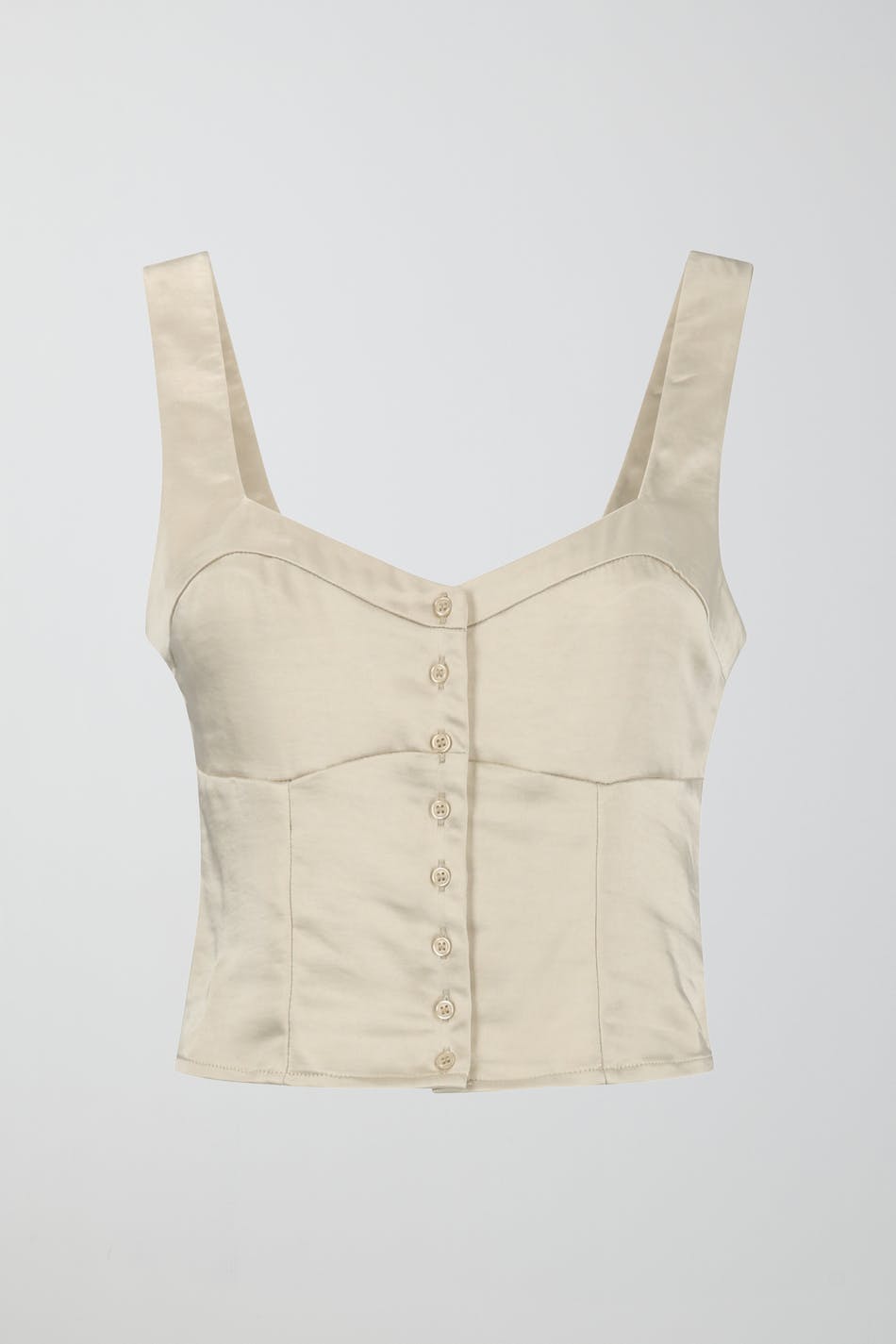 Fitted satin top - Crème