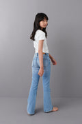 Bootcut rhinestone jeans - Bleu clair