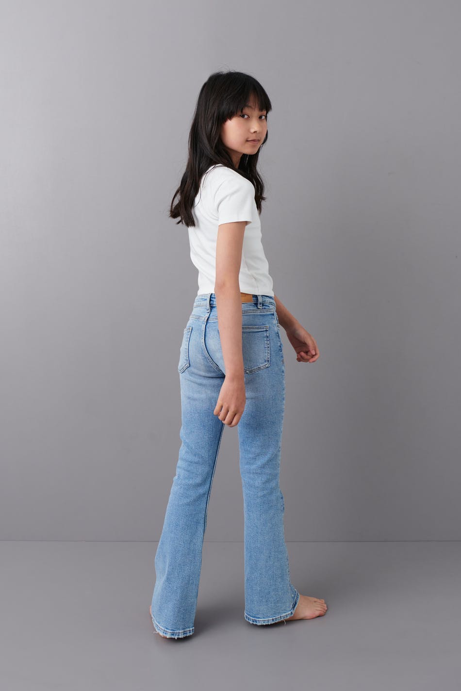 Bootcut rhinestone jeans - Bleu clair