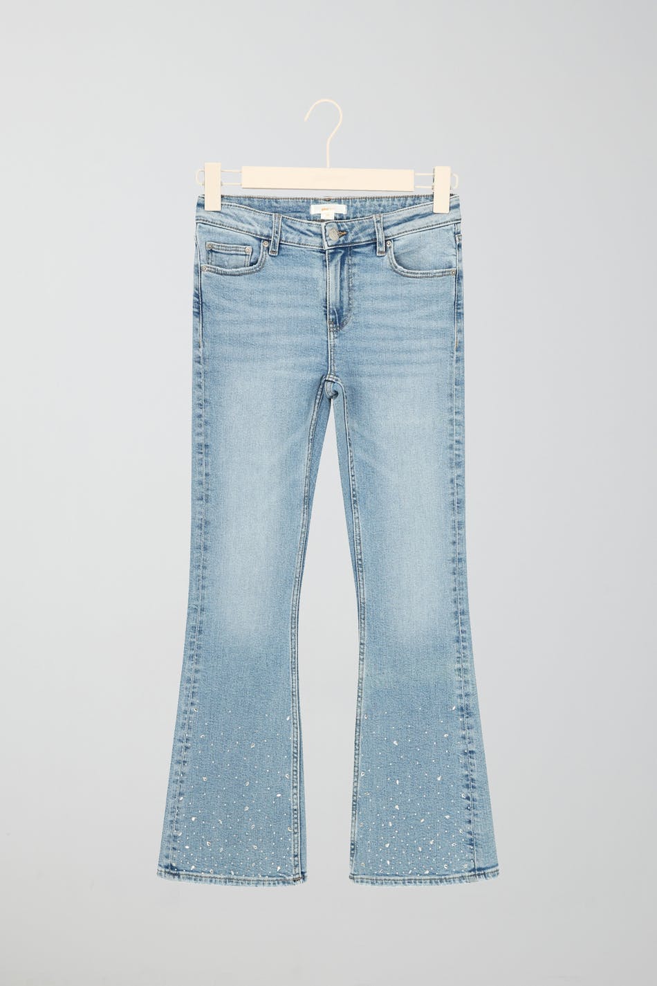 Bootcut rhinestone jeans - Bleu clair