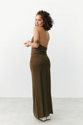 Low waist maxi skirt - Walnut