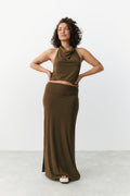 Low waist maxi skirt - Walnut