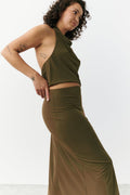 Low waist maxi skirt - Walnut