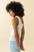Soft touch one shoulder singlet - Blanc cassé
