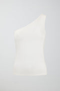 Soft touch one shoulder singlet - Blanc cassé