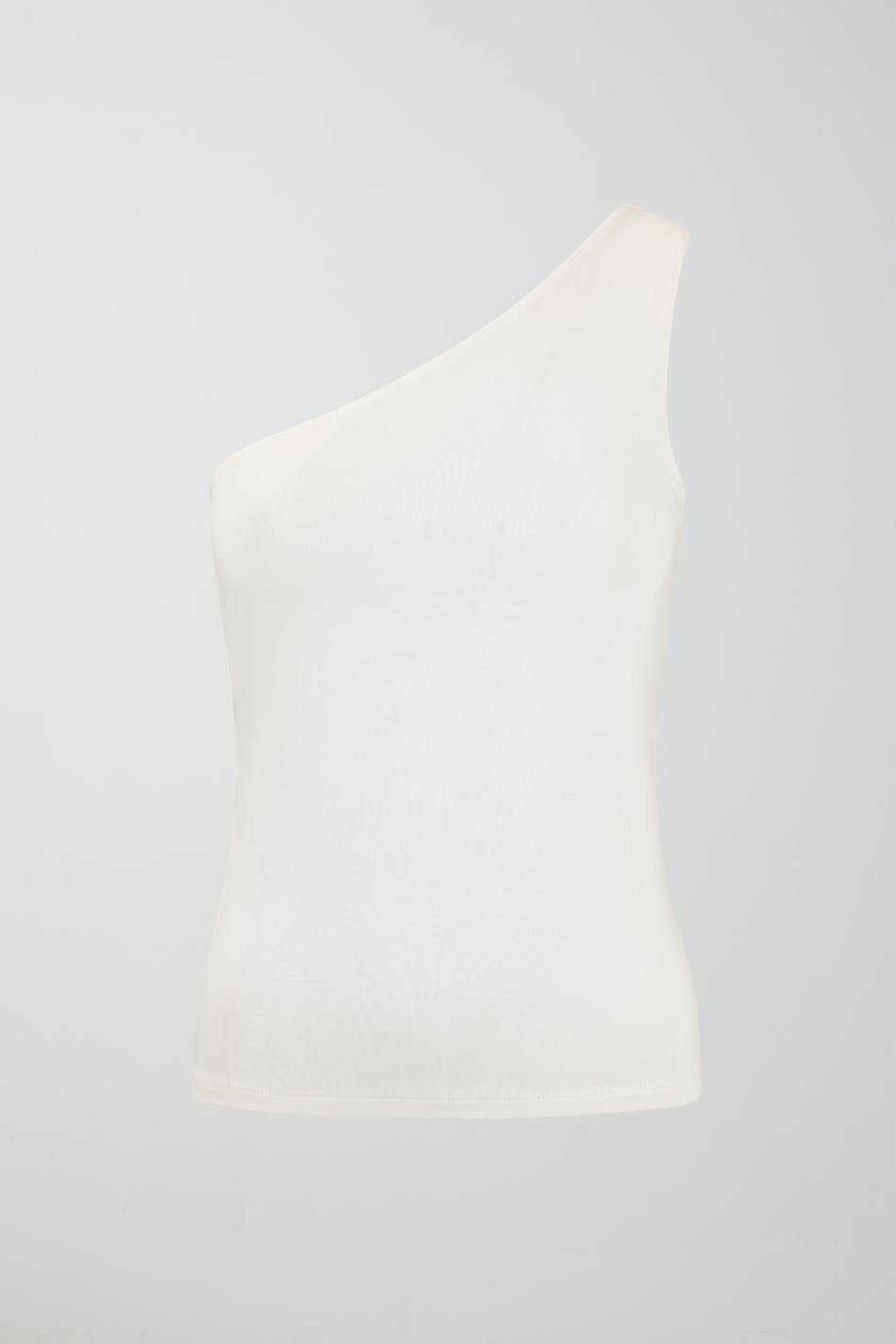 Soft touch one shoulder singlet - Blanc cassé