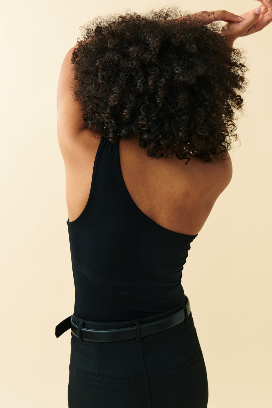Soft touch one shoulder singlet - Blanc cassé