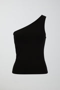 Soft touch one shoulder singlet - Noir