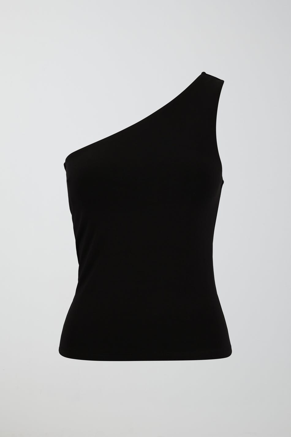 Soft touch one shoulder singlet - Noir