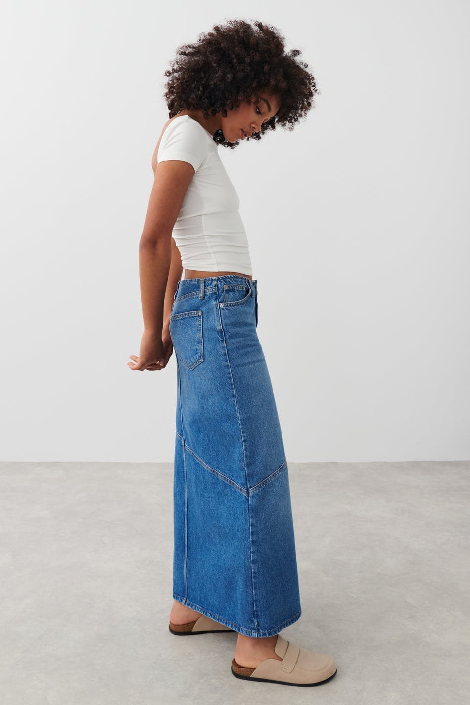 Soft touch low back top - Blanc cassé