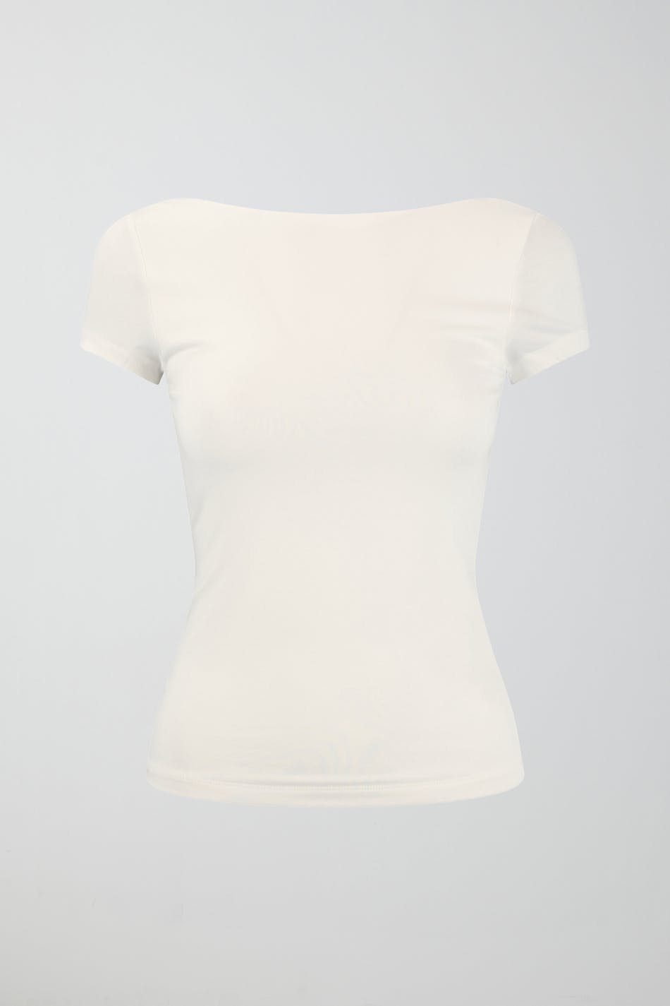 Soft touch low back top - Blanc cassé