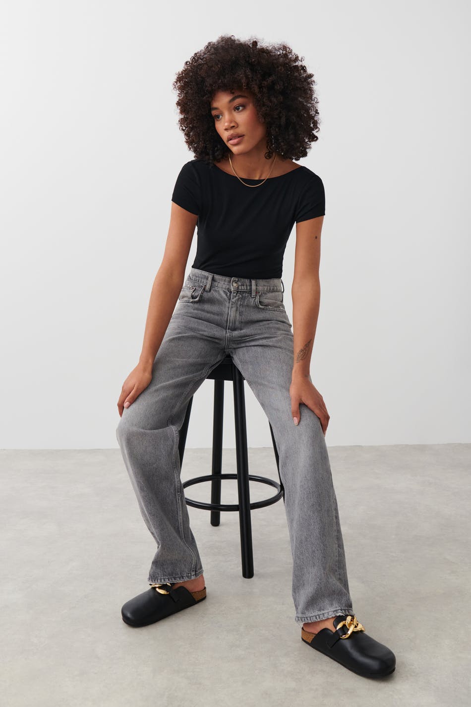 Soft touch low back top - Blanc cassé