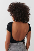 Soft touch low back top - Blanc cassé