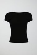 Soft touch low back top - Noir