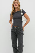 Soft touch top - Lt grey melange