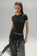 Soft touch top - Noir
