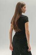 Soft touch top - Noir