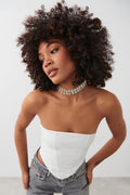 Corset tube top - Blanc cassé