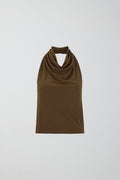 Drapy halterneck tanktop - Walnut