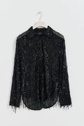 Fringe sequin shirt - Noir