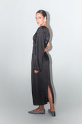 One shoulder satin dress - Noir