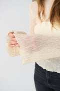 Plisse flare sleeve top - White swan