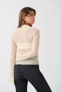 Plisse flare sleeve top - White swan