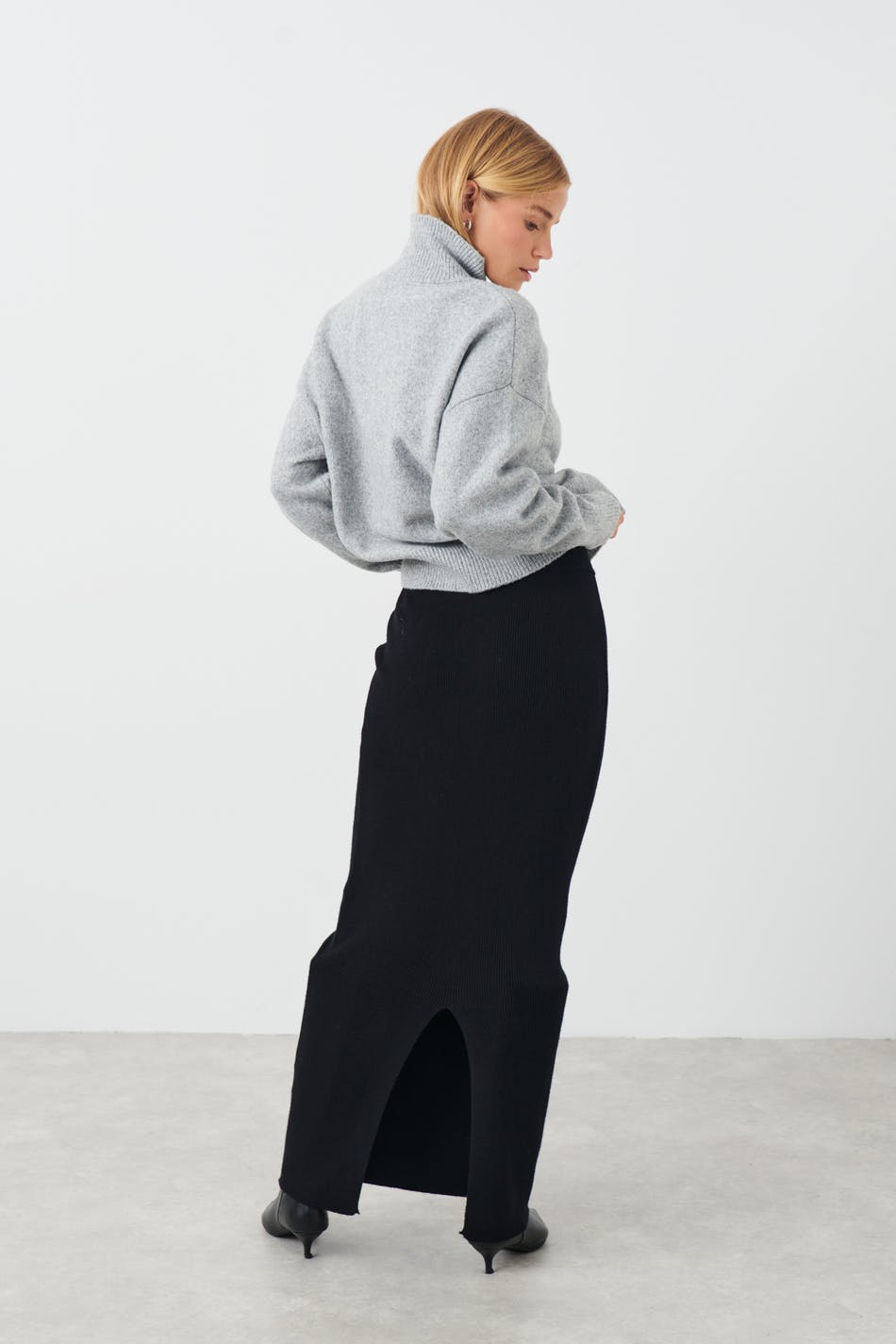 Knitted column skirt - Noir