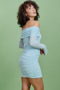 Ruched offshoulder dress - Omphalodes