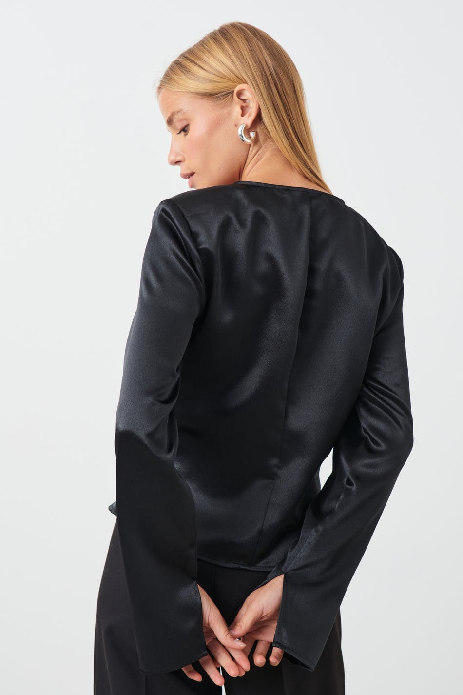 Satin fitted top - Noir