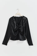 Satin fitted top - Noir