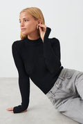 Knitted lurex top - Noir