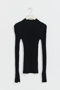 Knitted lurex top - Noir