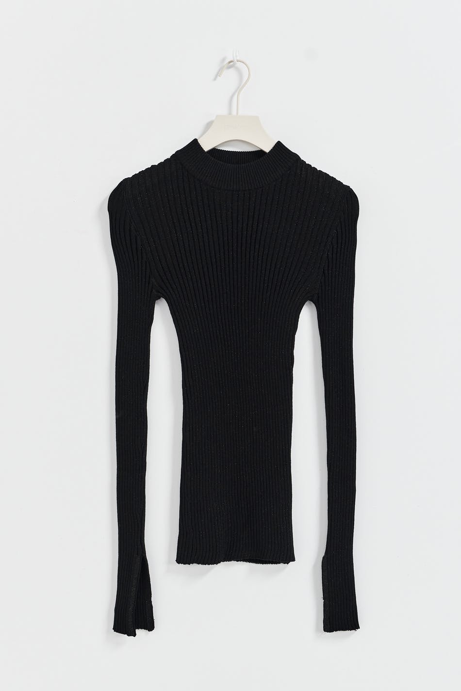 Knitted lurex top - Noir