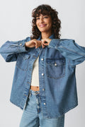 Oversize denim shirt - Gris