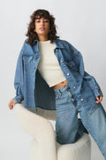 Oversize denim shirt - Gris
