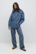 Oversize denim shirt - Bleu