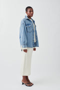 Oversize denim shirt - Mid blue
