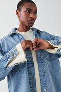 Oversize denim shirt - Mid blue