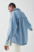 Oversize denim shirt - Mid blue