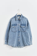 Oversize denim shirt - Mid blue