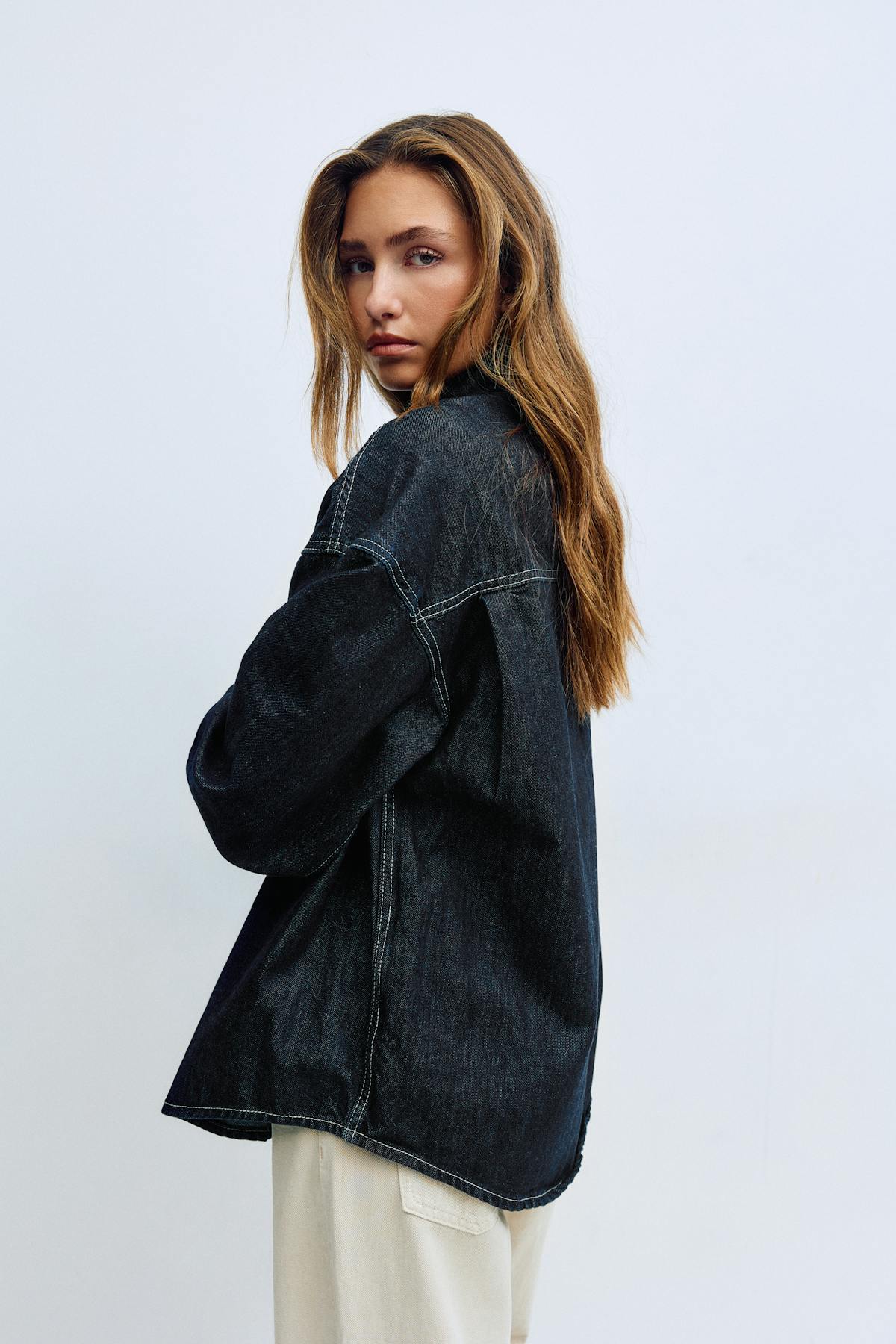 Oversize denim shirt - Super lt grey