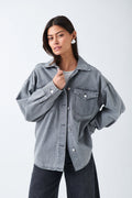 Oversize denim shirt - Mid blue