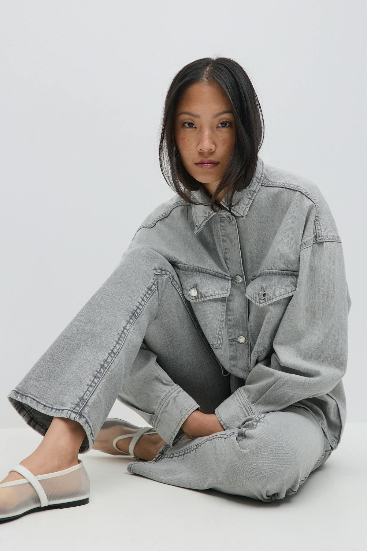 Oversize denim shirt - Bleu clair