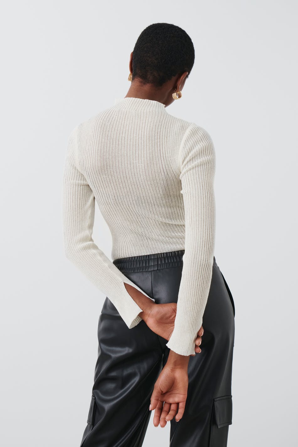 Sheer knitted top - Blanc cassé
