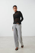 Sheer knitted top - Blanc cassé